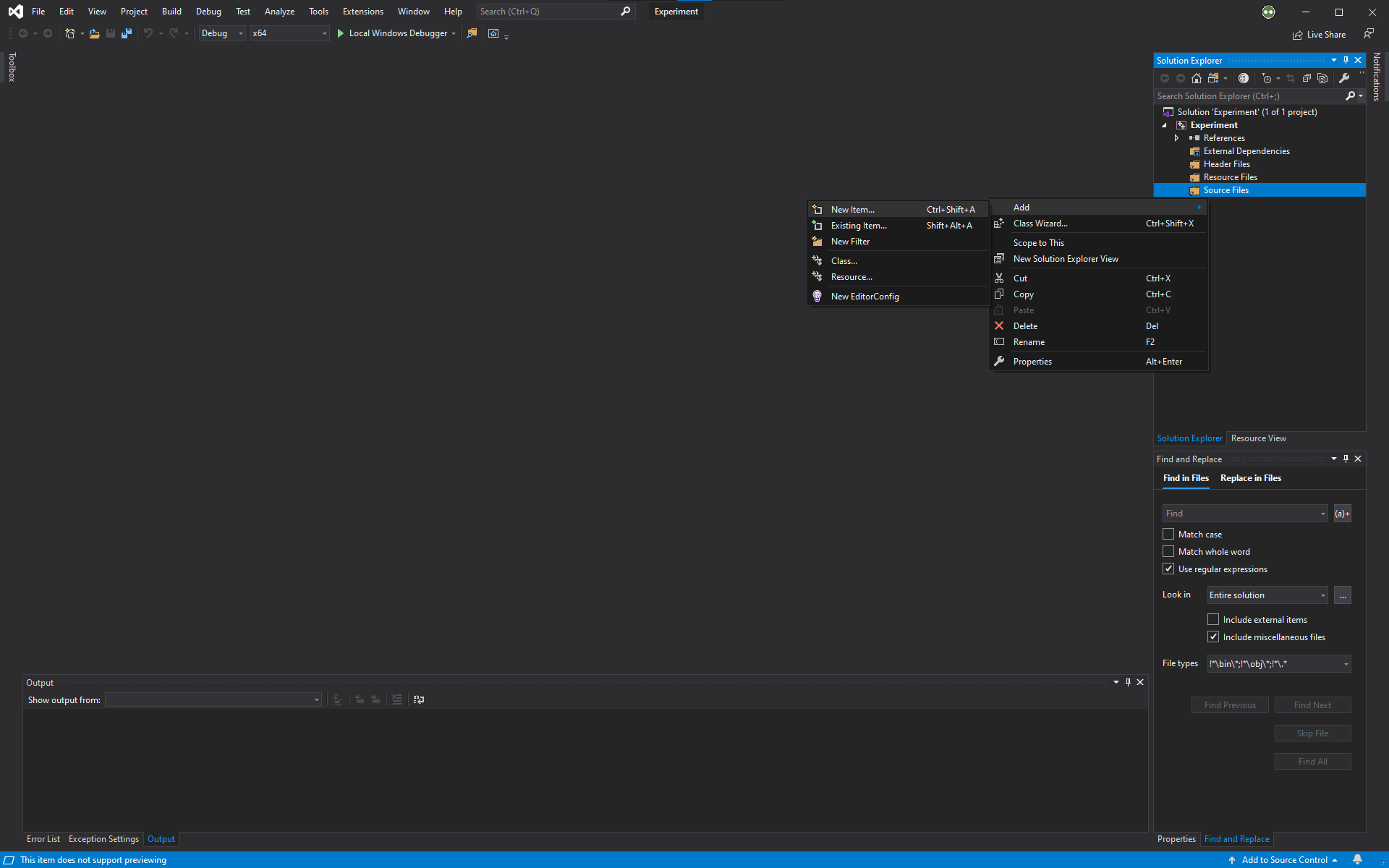 Creating a C project on Visual Studio (step 3)