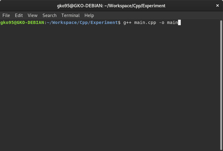 Figure 14. Creating C++ language program using G++ compiler (step 2)