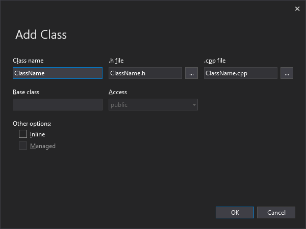 Figure 16. Creating a class file in Visual Studio