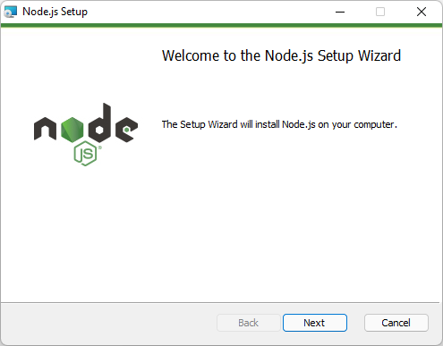 Node.js 설치 화면